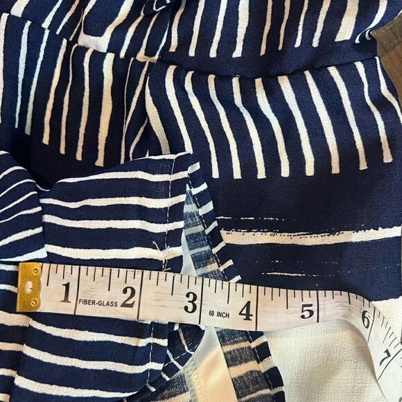 Lulus Delphi Blue and White Striped Tie-Front Strapless romper size small - Picture 5 of 8